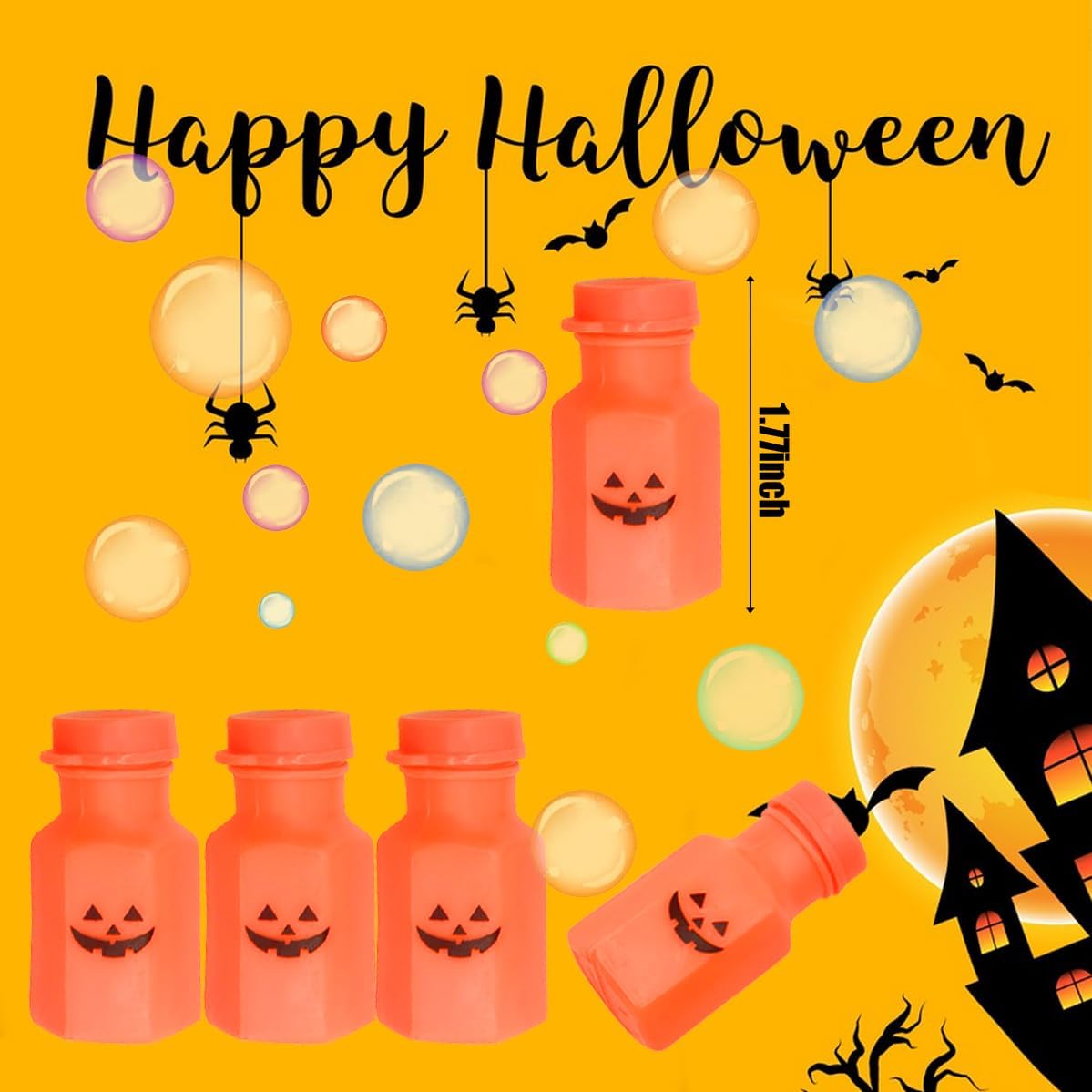 48 varitas de burbujas de Halloween a granel para niños, recuerdos de fiesta de Halloween, uso de actividades al aire libre e interiores (Halloween)