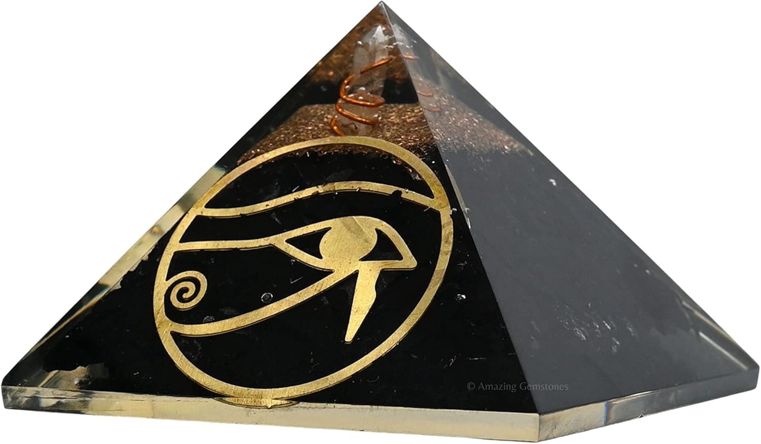 Pirámide de orgón grande  Cristal de pirámide de turmalina negra  Ojo de pirámide de orgonita Ra  Pirámides de órgano Curación de energía positiva