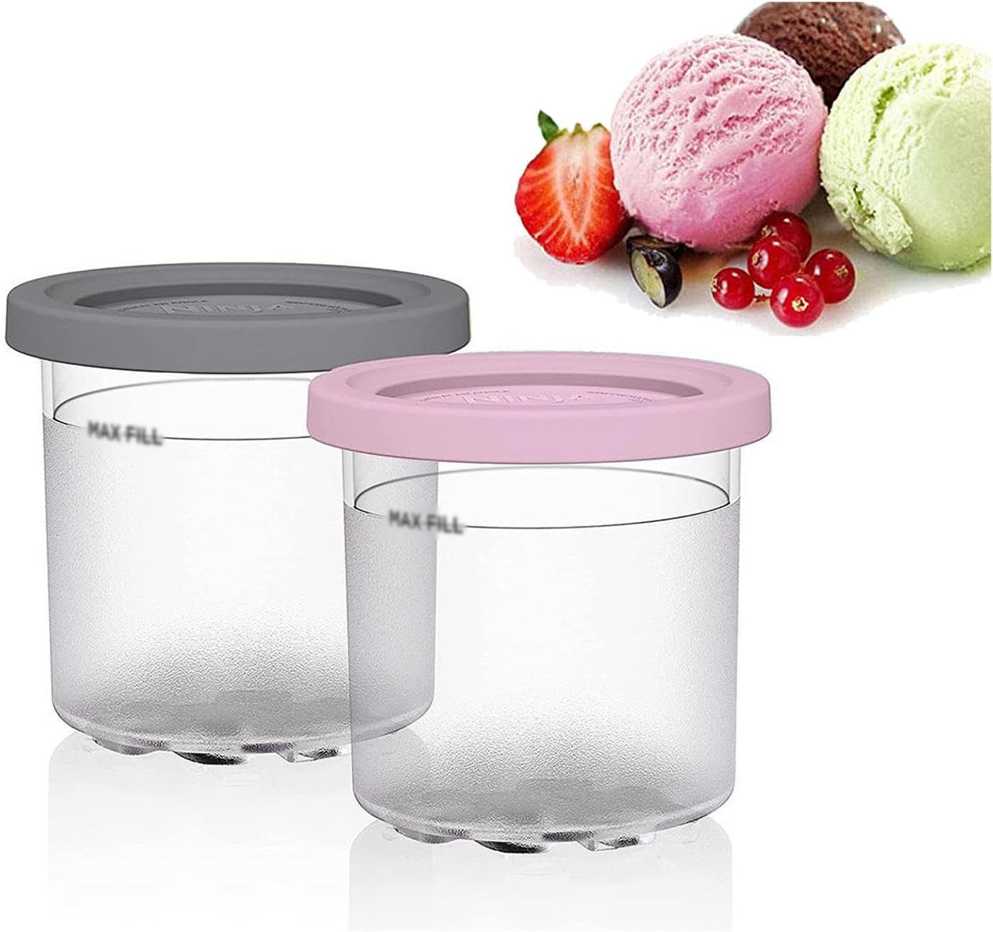 EVANEM 246 Pintas y tapas de creami, para accesorios de crema ninja, recipientes herméticos y a prueba de hojas para máquina de helados serie NC301