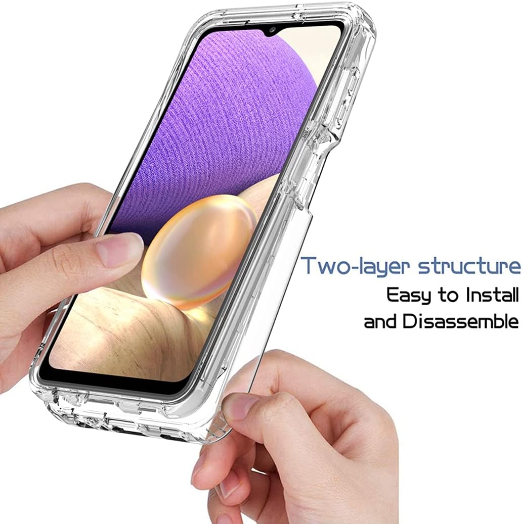 Funda compatible con Galaxy A32 5G, Samsung A32 5G para niñas y mujeres, cuerpo completo, a prueba de golpes, transparente, suave, flexible, funda