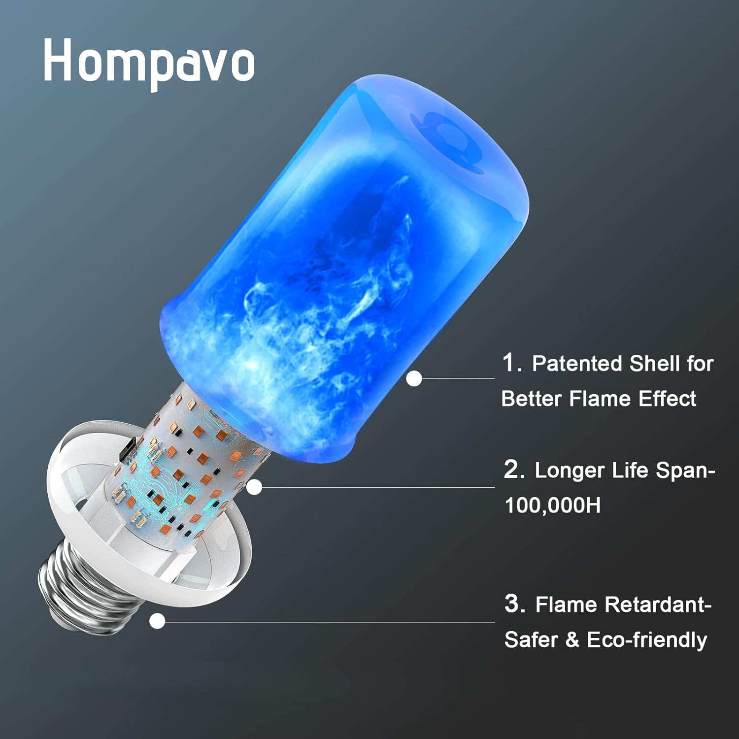 Hompavo Paquete de 2 bombillas LED moradas parpadeantes con efecto invertido, base E26E27, 3W, decoración para Halloween, Navidad, fiesta,