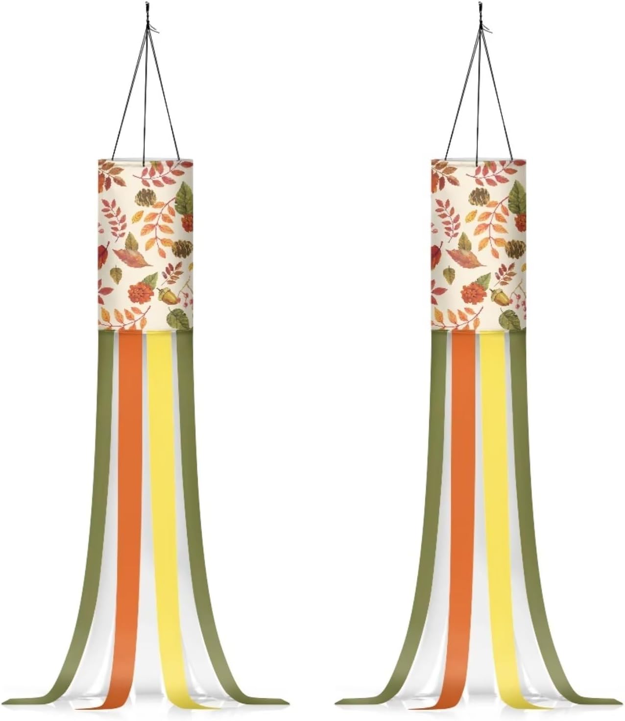 Calcetines de viento colgantes para exteriores con diseño de hojas para decoración de otoño