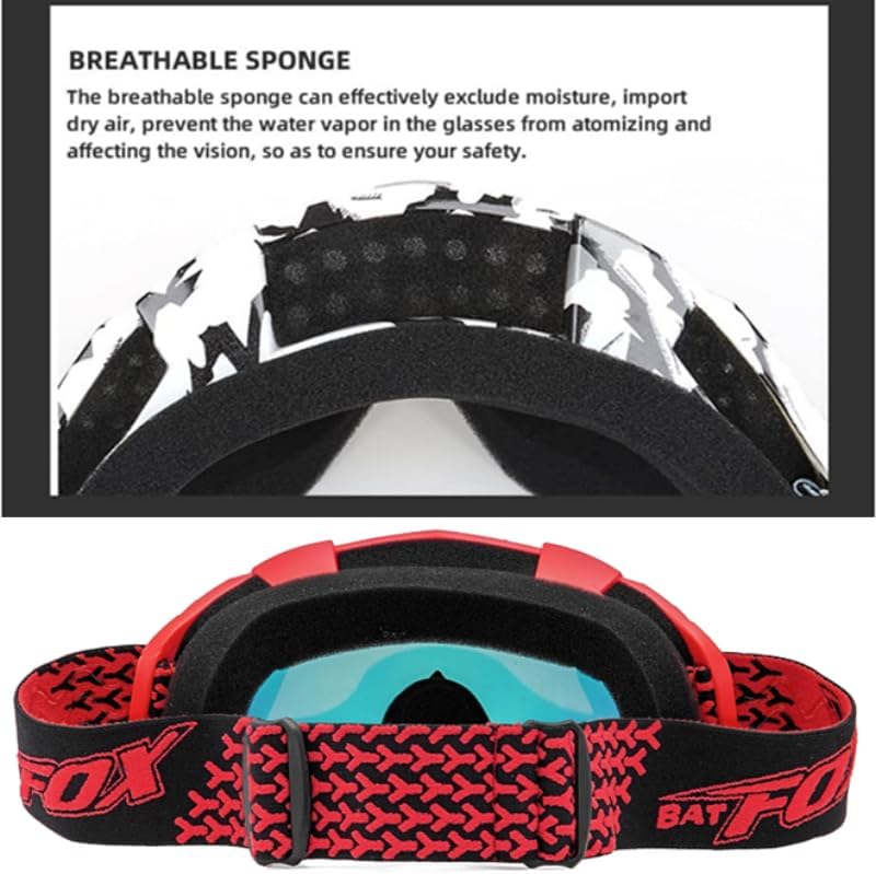 Zsling Gafas de motocross OTG para hombres, mujeres, jóvenes, gafas de motocross OTG, anti rayos UV, resistentes al viento, para cuatrimoto,