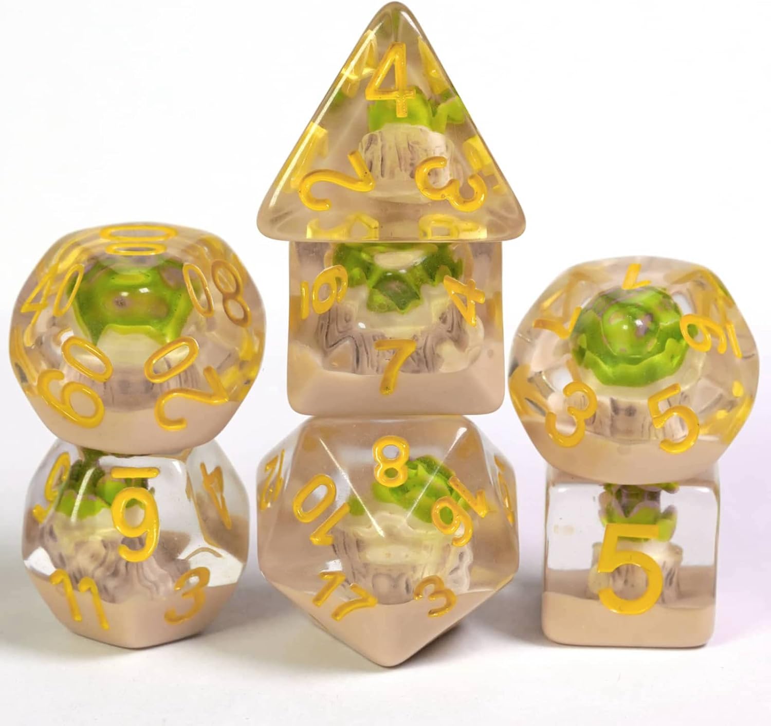 UDIXI – Juego de dados poliédricos DND, dados D&D de 7 die para Dungeons and Dragons, dados DND para MTG, Pathfinder, juegos de mesa (plantas