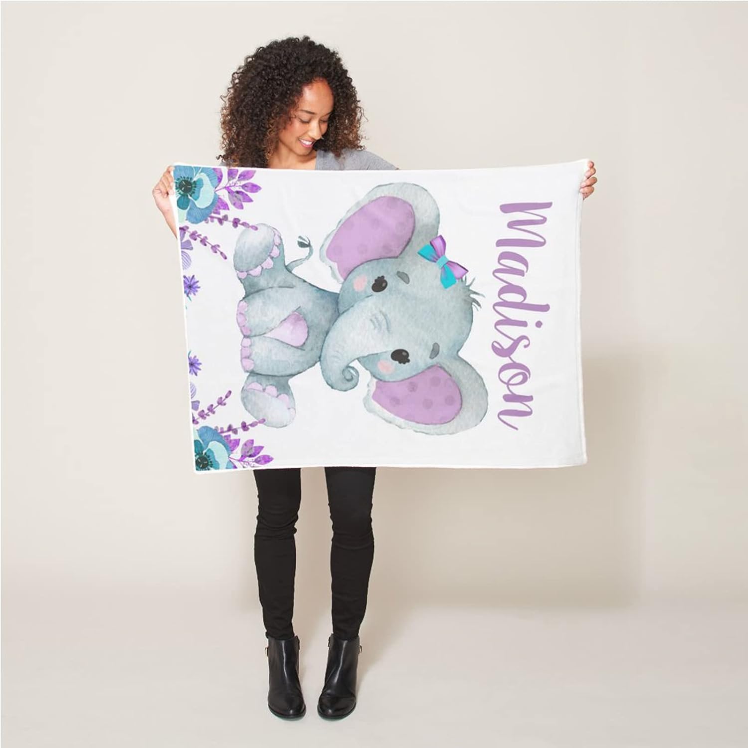 Seamaid Manta de bebé personalizada con nombre, mantas de bebé personalizadas para niñas, mantas personalizadas con nombre de bebé, manta de bebé de