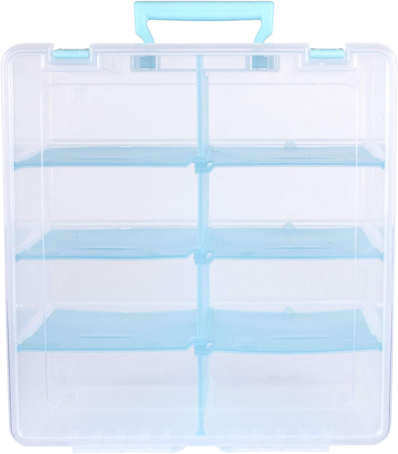 ArtBin6990SA Súper Satchel doble profundo con divisores extraíbles, gran almacenamiento de arte y artesanía portátil con asa, translúcida  niebla