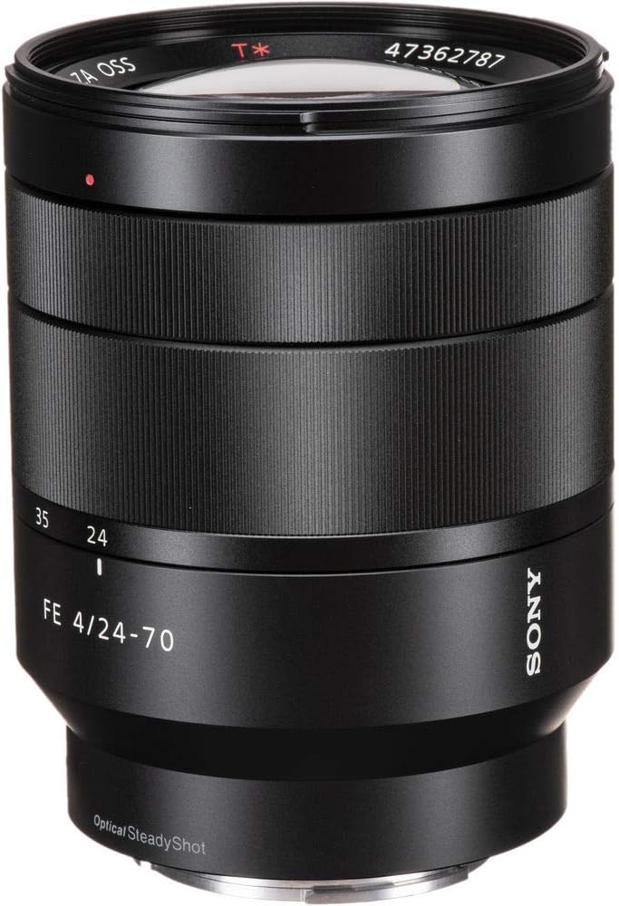 Sony Vario-Tessar T* FE 0.945-2.756 in f4 ZA OSS Lens (SEL2470Z) + Filtro + Mochila + Tarjeta de 64GB + Lector de Tarjetas + Trípode Flex + Cartera