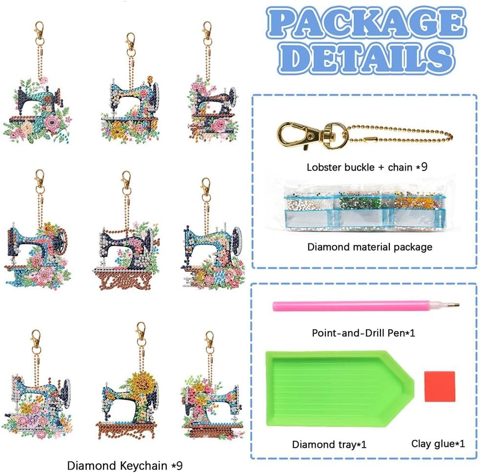 5pcs DIY 5D colorido búho diamante pintura llavero kits doble cara búho diamante arte llavero llavero
