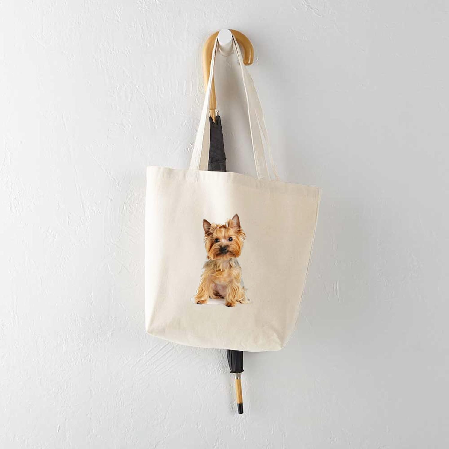 CafePress Yorkie – Bolsa de lona para compras, Caqui, Bolso tote Yorkie