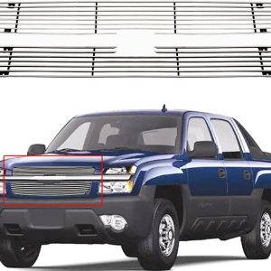 Insertos de rejilla cromada para Chevy 2003-2005 Silverado 1500 Billet Upper Grill Combo 2004 pulido reemplazar rejilla inserción Insertos de rejilla cromada para Chevy 2003-2005 Silverado 1500 Billet Upper Grill Combo 2004 pulido reemplazar rejilla inserción