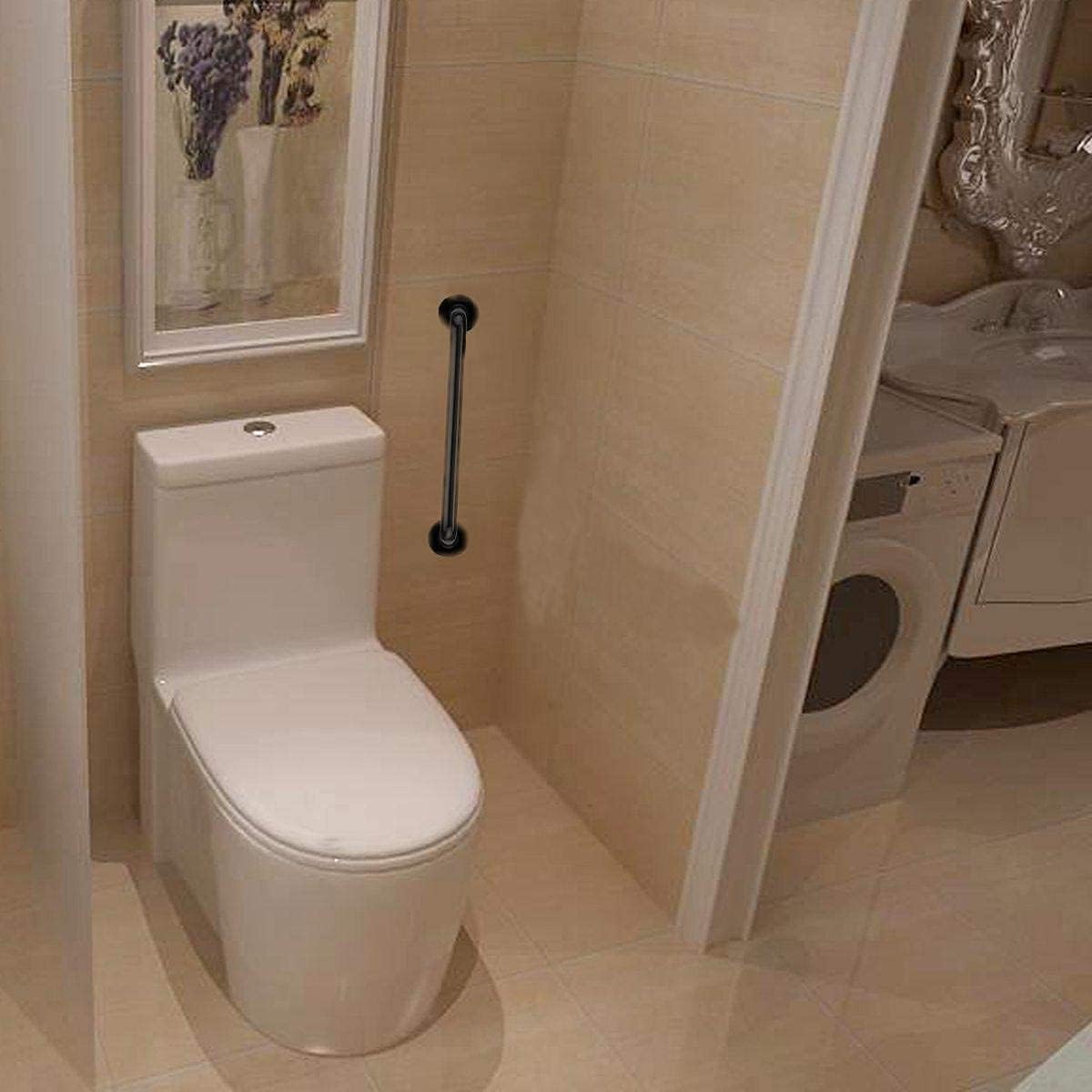 ZUEXT – Paquete de 2 barras de agarre negras de ducha de 40 pulgadas, mango de barra de agarre de pared de baño de acero inoxidable, barra de