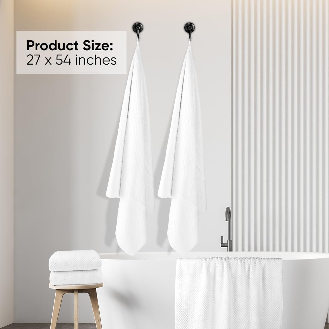 HOMEXCEL Juego de 2 toallas de baño de microfibra, ultra suave, altamente absorbente, toallas ligeras y de secado rápido para cuerpo, deportes,