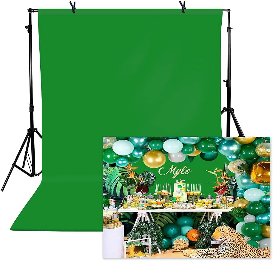 Telón de fondo verde de 5 x 7 pies para fotografía, color sólido, fondo de sesión de fotos, tela de muselina de alta densidad, pantalla de retrato