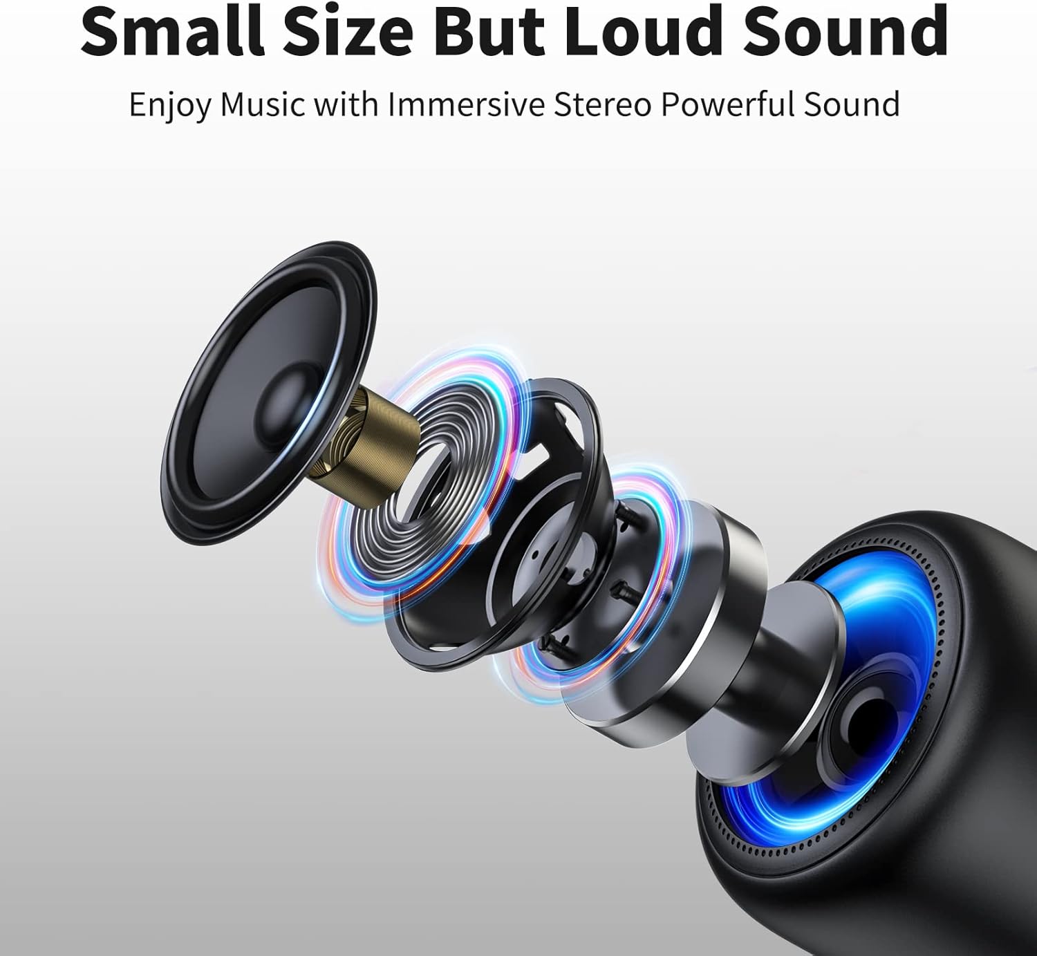 Bobtot Altavoces Bluetooth portátiles inalámbricos, altavoz impermeable con sonido estéreo fuerte, 15 horas de reproducción, batería recargable,