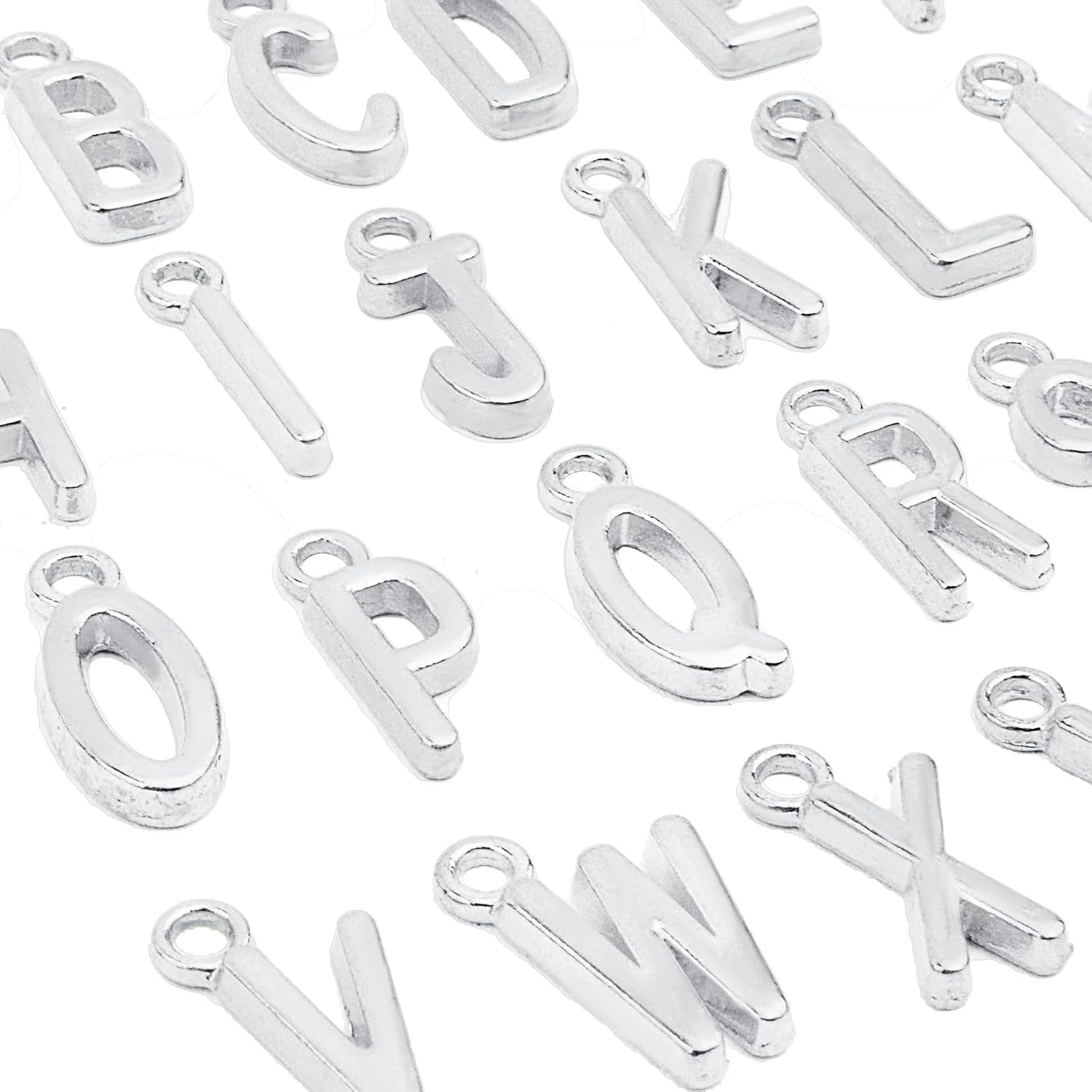104 piezas (4 juegos) de aleación de letras del alfabeto, colgantes de letras iniciales de la A a la Z, accesorios para decoración de manualidades,