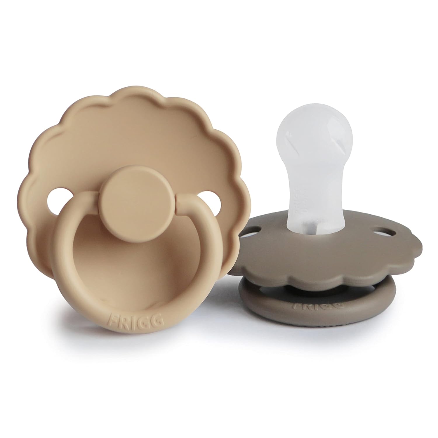 FRIGG Daisy SilkySoft – Chupete de silicona para bebé, fabricado en Dinamarca, sin BPA (croissantportobello, 0-6 meses)