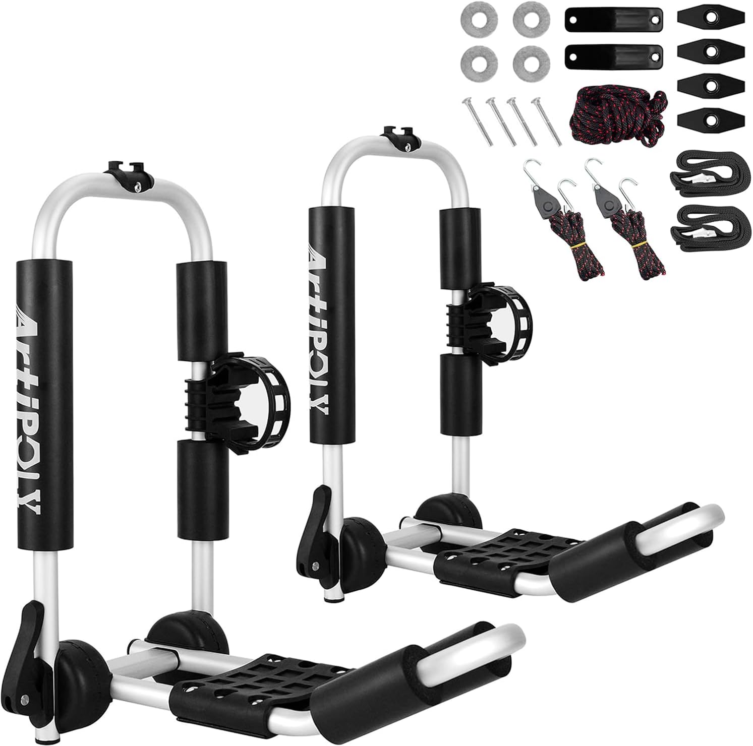 Portaequipajes de techo para kayak y canoa, barra en J con soporte de paleta multifunción 3 en 1 para fácil montaje de kayaksurfesquícanoaSUP en