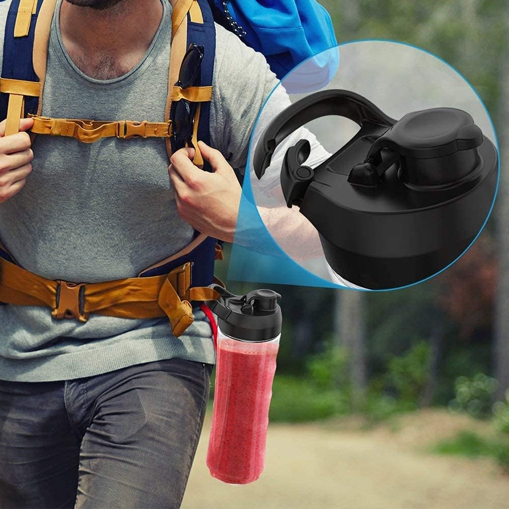 Licuadora personal, mini licuadora portátil de 300 W para batidos y batidos, licuadora pequeña de una sola porción con 2 botellas de viaje Tritan