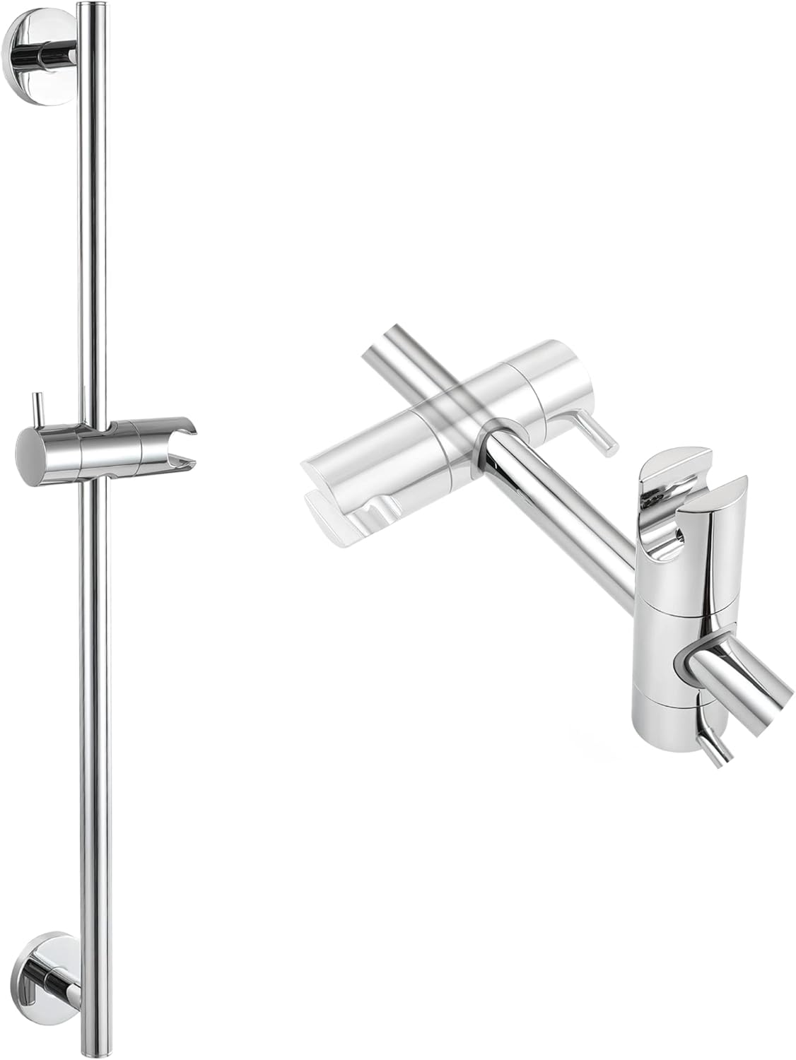 Barra de soporte para cabezal de ducha de baño, barra deslizante de 26 pulgadas de montaje en pared, sin taladro, con barra de ducha de mano