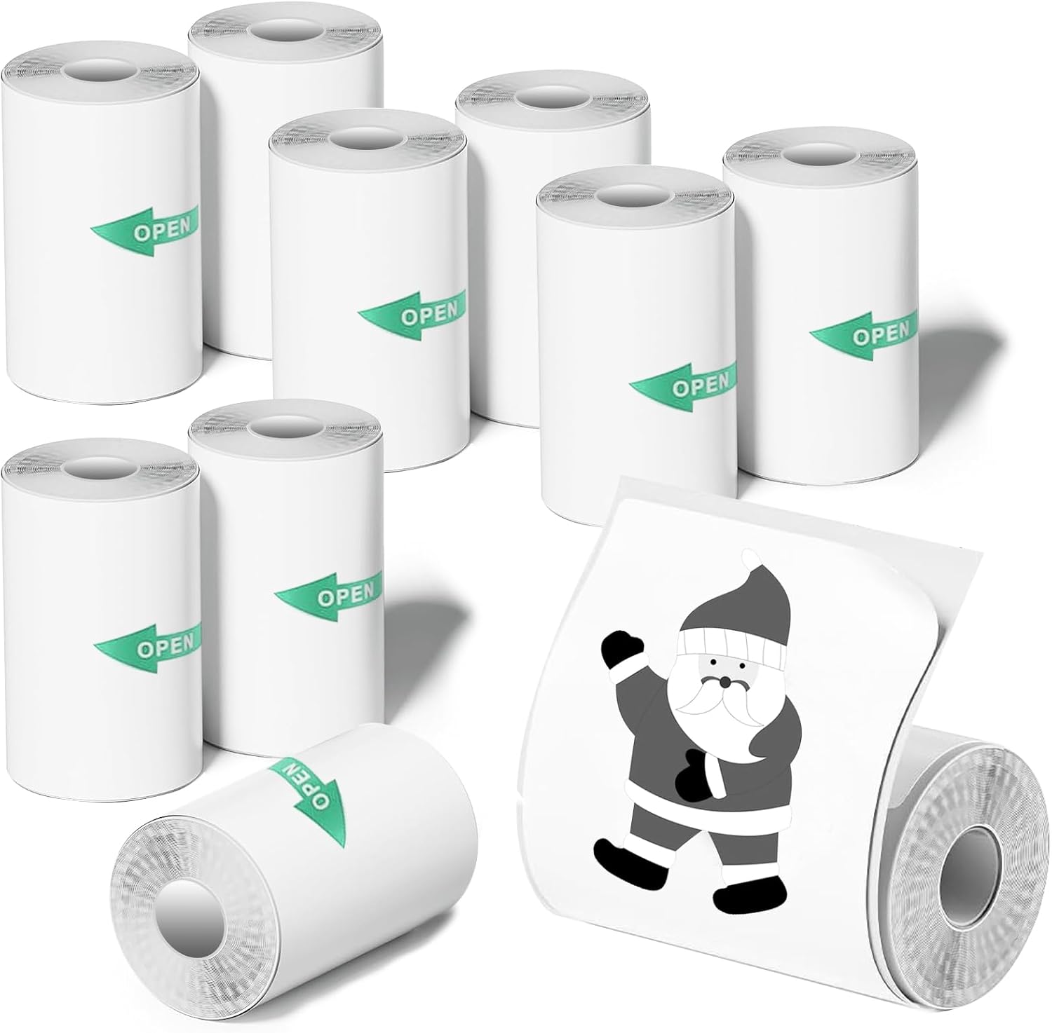 10 rollos de papel adhesivo para impresora térmica, mini papel adhesivo para impresora de 2.244 x 0.984 in, mini papel adhesivo para impresora de