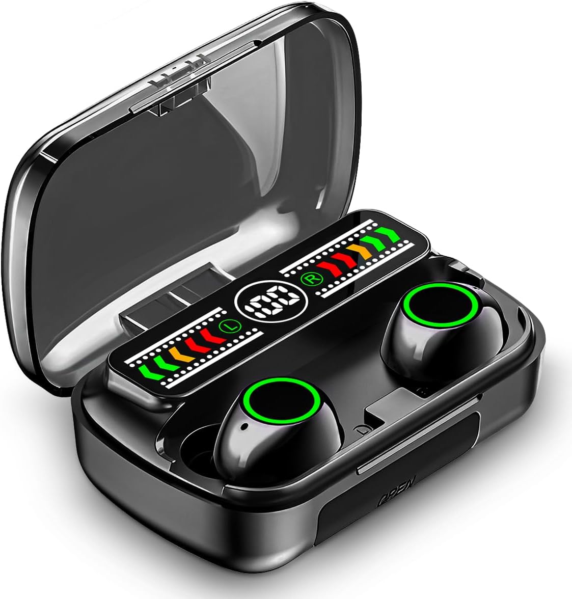 Mini auriculares inalámbricos Bluetooth de 5.3 pulgadas, auriculares ligeros con micrófono integrado, IPX5 impermeable, sonido premium inmersivo de