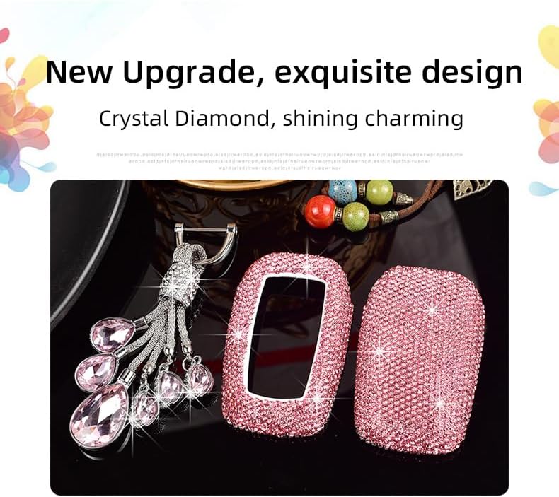 Diamante brillante de las mujeres de la moda para la cubierta de la llave del coche Toyota Prius Camry Corolla C-HR RAV4 Land Cruiser Prado
