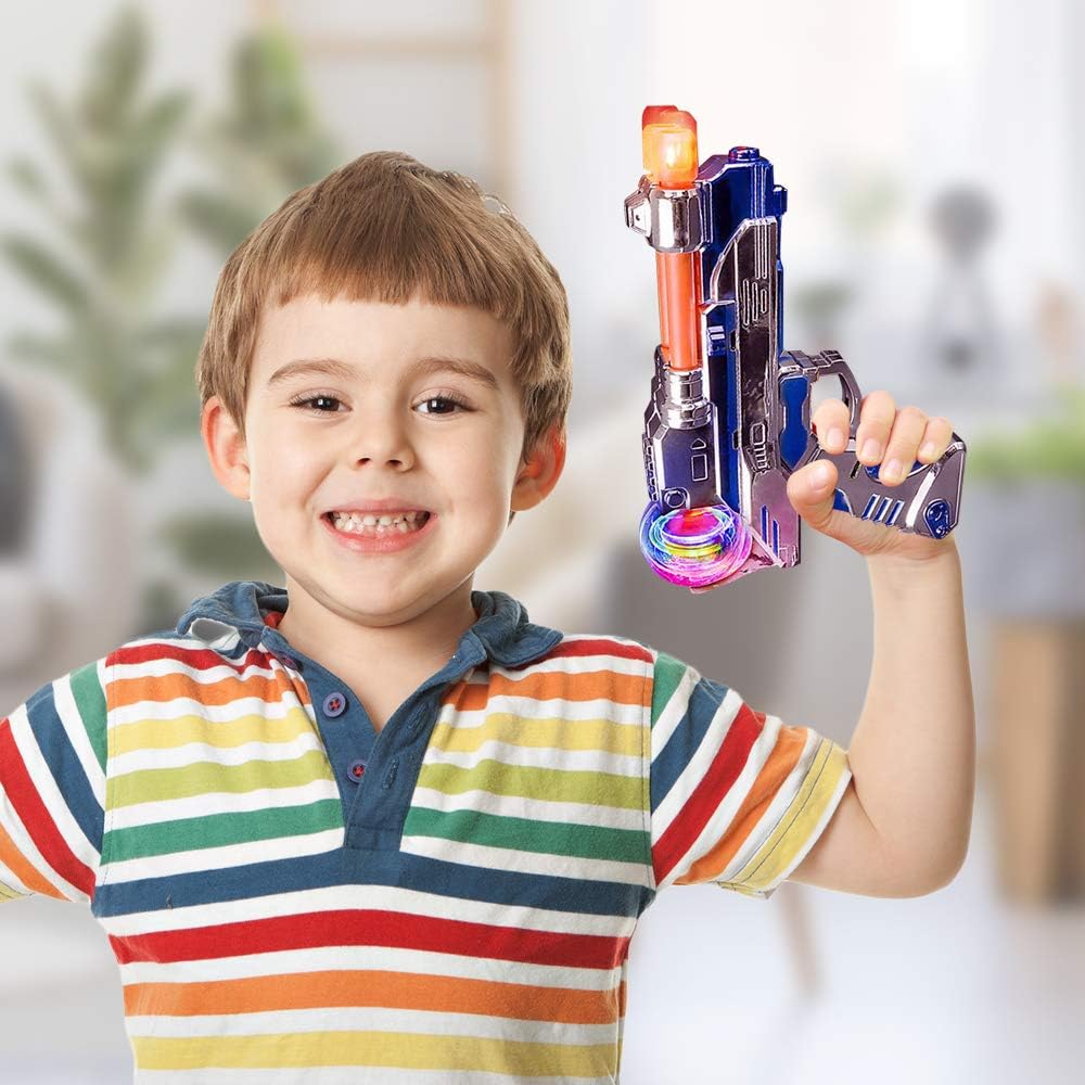 ArtCreativity Super Spinning Space Blaster – Juego de pistola de juguete con LED intermitentes y efectos de sonido, juego de 2, pistolas de juguete