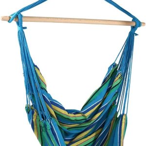 Sunnydaze silla hamaca tamaño jumbo extragrande para uso exterior o interior, múltiples opciones disponibles, Casual, brisa del océano Sunnydaze silla hamaca tamaño jumbo extragrande para uso exterior o interior, múltiples opciones disponibles, Casual, brisa del océano