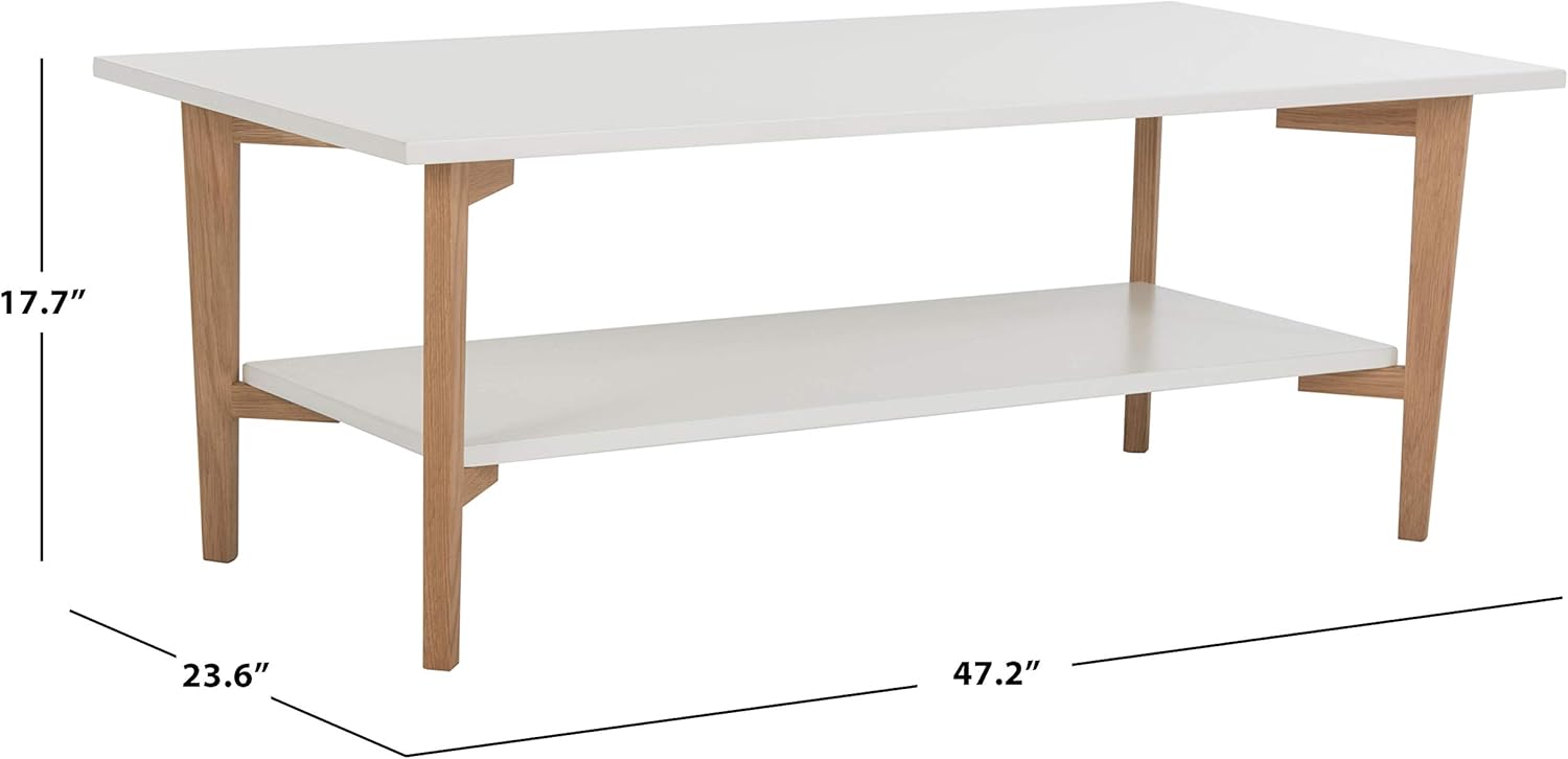 Safavieh Home Collection Caraway – Mesa de centro blanca y natural