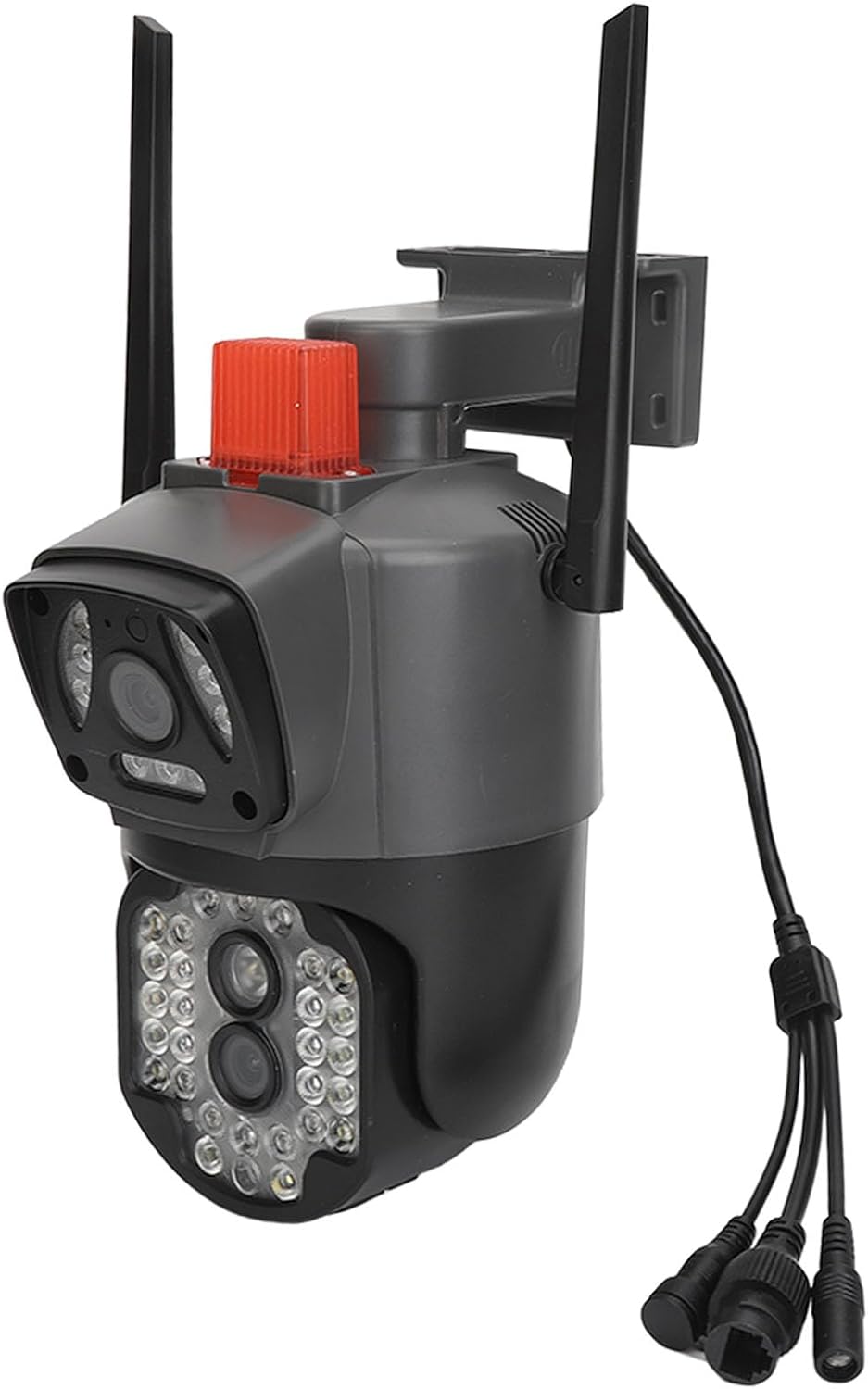 Cámara de seguridad de doble lente al aire libre, 360 grados giratoria 1080P impermeable cámara de seguridad al aire libre para estanque de peces
