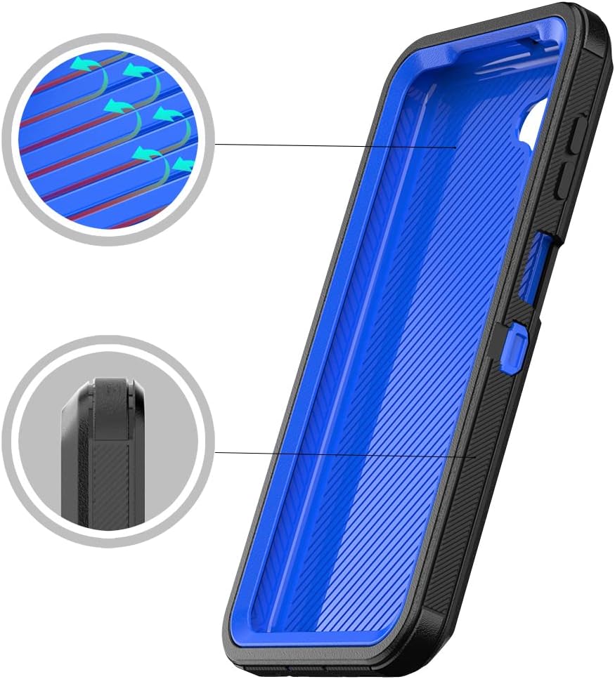 TASHHAR Funda protectora para Samsung Galaxy A13, resistente, a prueba de golpes, con clip para cinturón para Samsung A13 5G de 6.5 pulgadas (negro