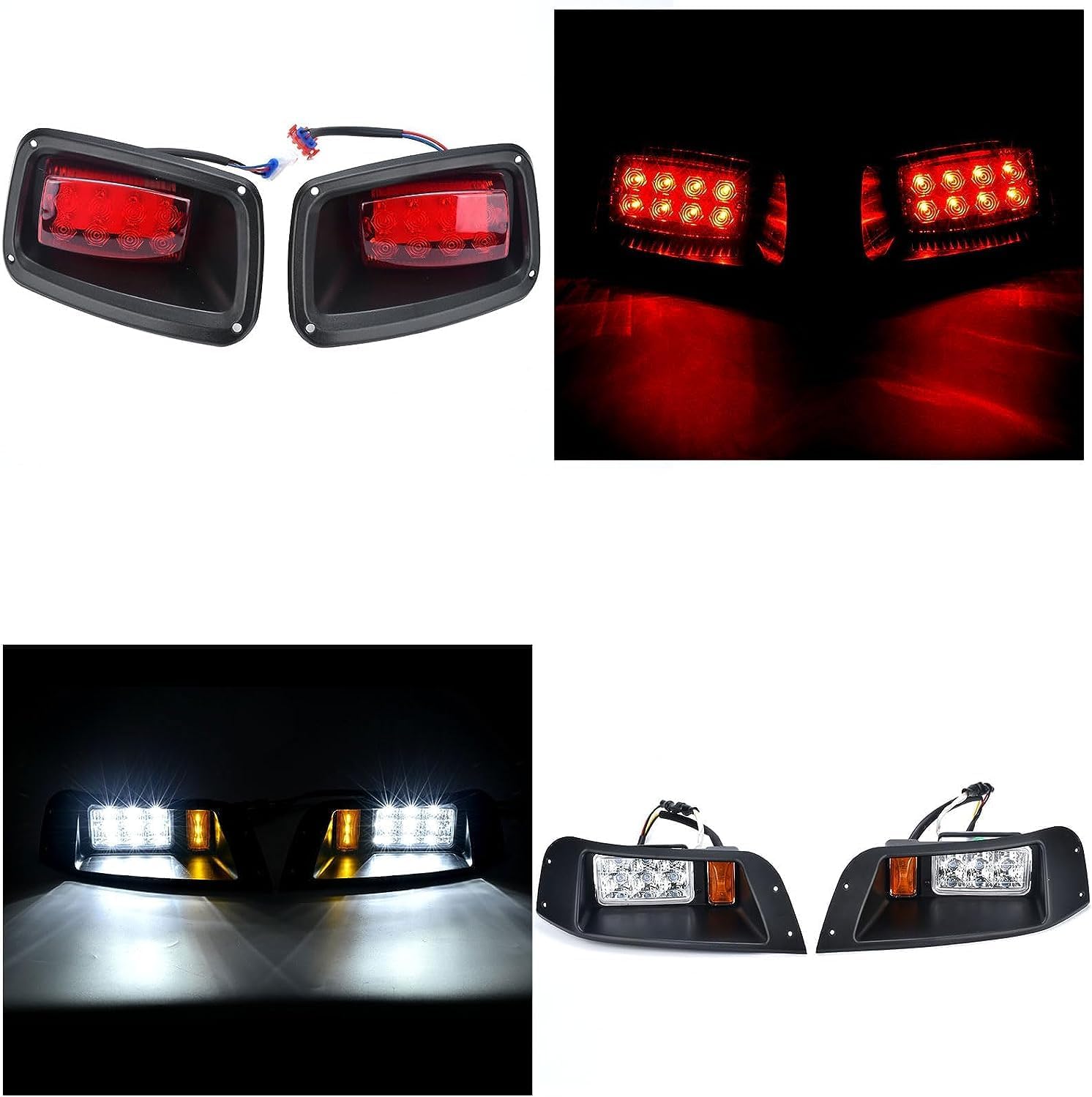 LUXCART EZGO TXT Kit de luces estándar, ajuste de 12-48V, no requiere reductor de voltaje, mejora la visibilidad y el estilo de tu carrito de golf