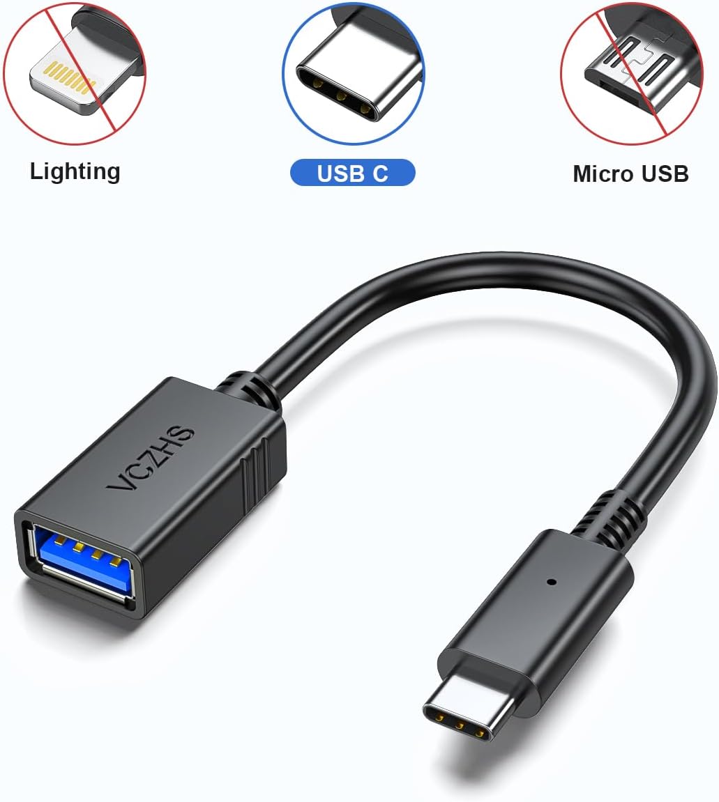 Adaptador USB C a USB, USB C macho a USB 3.0 hembra, adaptador OTG cable Thunderbolt3 a USB compatible con MacBook ProAir 2022 2020, iPad Pro 2022,