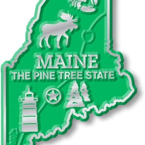 Imán con diseño de mapa de estado, Maine Imán con diseño de mapa de estado, Maine
