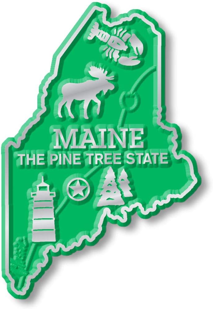 Imán con diseño de mapa de estado, Maine
