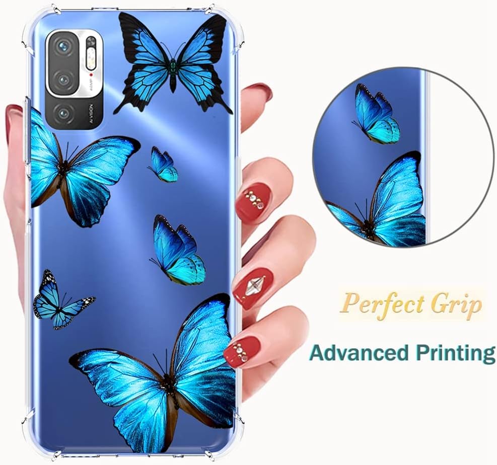 Funda para Redmi Note 10 5GPoco M3 ProRedmi Note 10T 5G M2103K19G Funda transparente para niñas y mujeres, TPU suave a prueba de golpes, funda