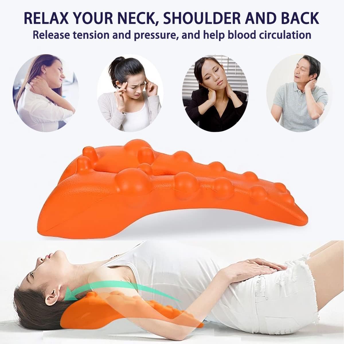 KKSS Dispositivo de tracción cervical, estiramiento de cuello, masajeador de cuello para dolor de cuello, estirador de hombro, herramienta de