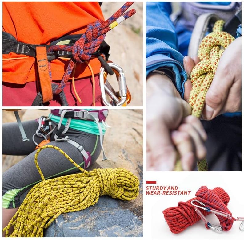 Yim Hee Z Cuerda de escalada en roca al aire libre de 0.394 in y 0.472 in cuerda de escalada de árboles cuerda de escalada estática para adultos
