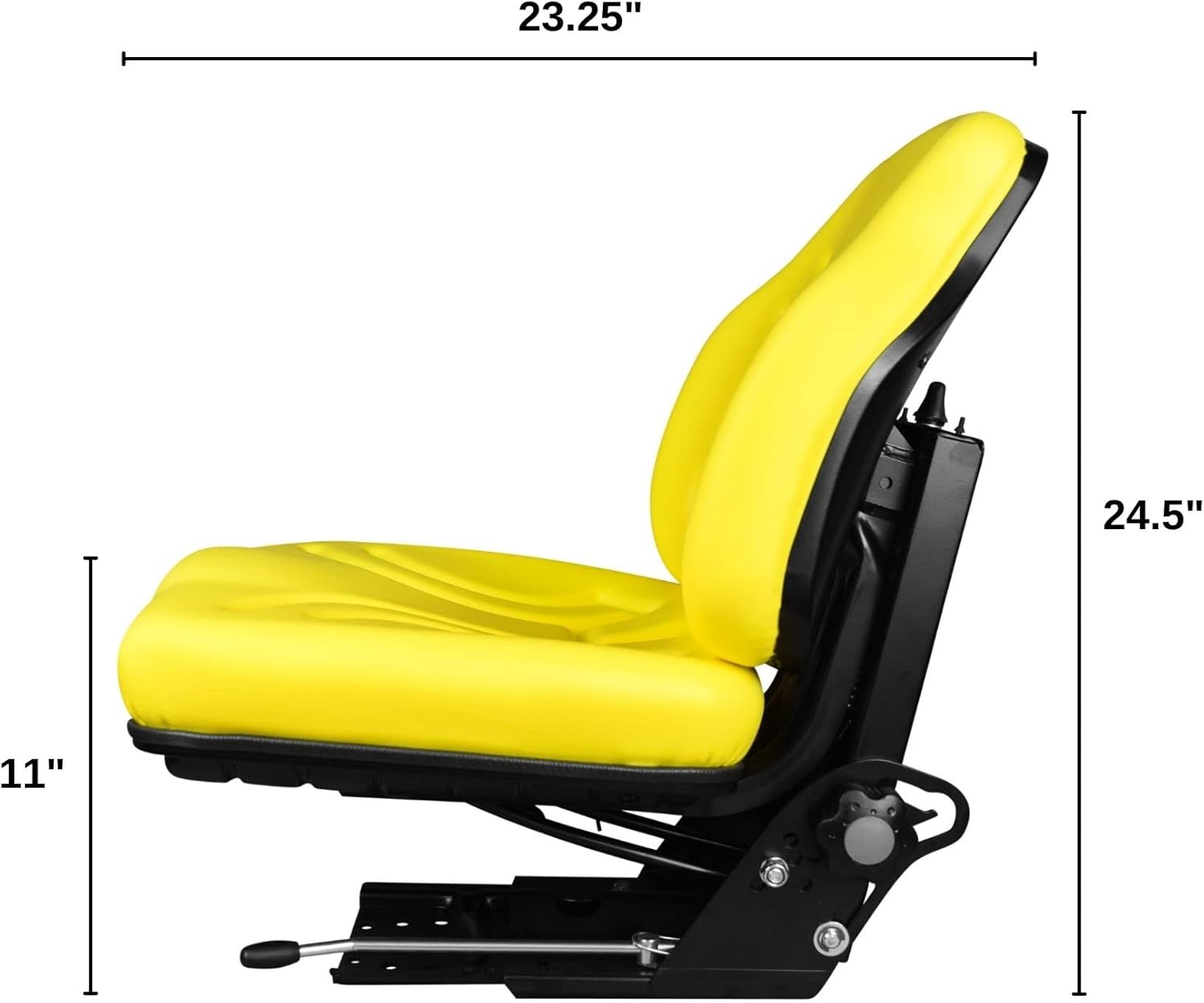 TRAC SEATS Asiento de suspensión amarillo para tractor de cabina abierta John Deere 5103 5200 5203 5210 5220 6110 6200 6210 6300 6310 6400 6410 6500