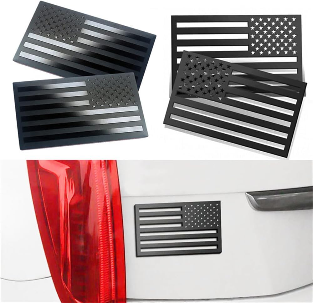 TOPOND Paquete de 2 insignias de guardabarros con bandera estadounidense 3D de Estados Unidos para automóvil, camión, SUV, calcomanía de bandera de
