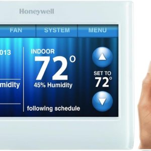 Playhardest Honeywell TH9320WF5003 Wi-Fi 9000 – Termostato programable de pantalla táctil a color, color blanco (con paño de limpieza Playhardest Playhardest Honeywell TH9320WF5003 Wi-Fi 9000 – Termostato programable de pantalla táctil a color, color blanco (con paño de limpieza Playhardest