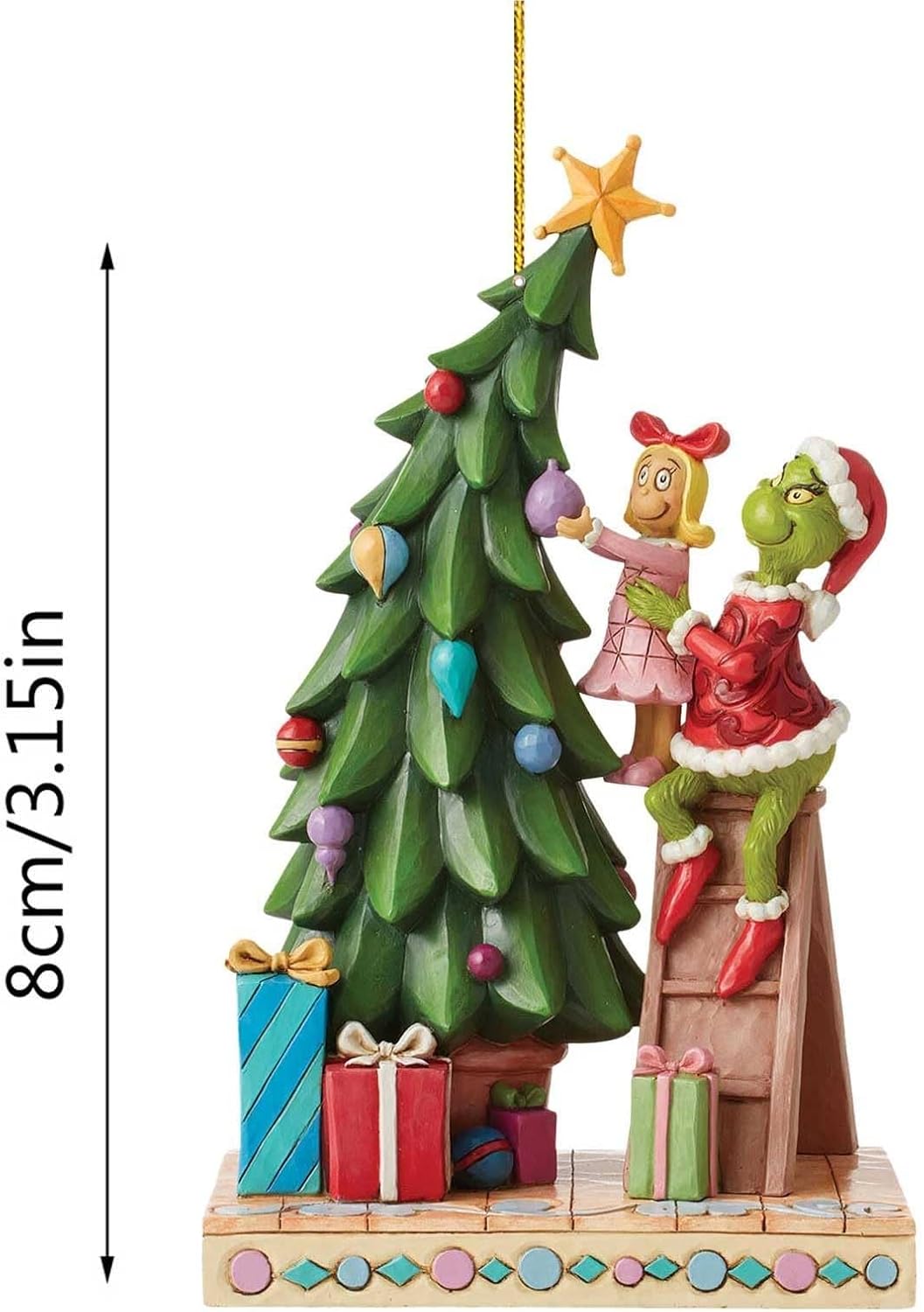 Adorno colgante clásico de dibujos animados de invernadero, colgante de acrílico de robo, divertido adorno colgante de árbol de Navidad para el