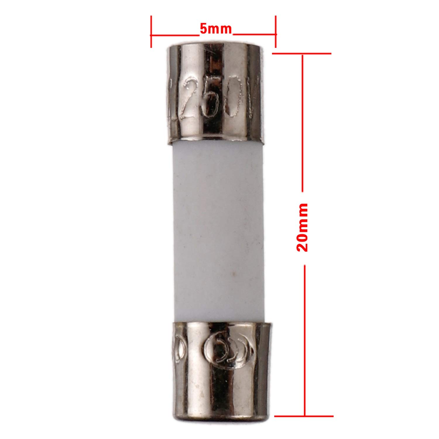 BOJACK T2.5AL250V 0.197×0.787 in 2.5A 250V Fusibles de cerámica de soplado lento de 2.5 amperios 250 voltios 0.2×0.78 pulgadas fusibles de retardo