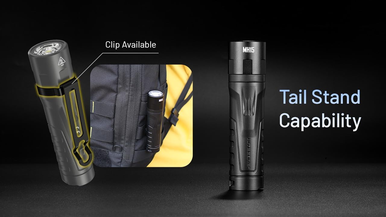 Nitecore Linterna recargable MH15, 2000 lúmenes USB-C de alto lúmenes, compacta, pequeña y larga duración para EDC camping, hogar, guantera, trabajo