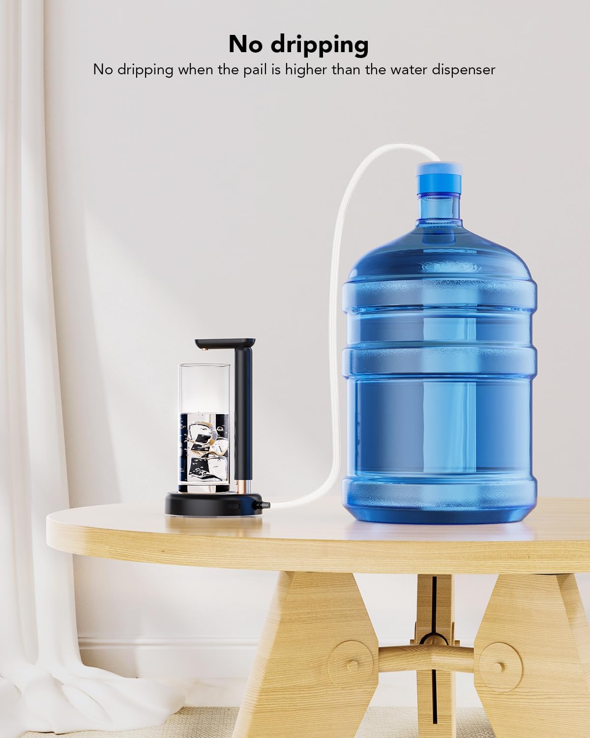 Dispensador de botellas de agua de escritorio, dispensador eléctrico de agua de mesa con diseño de altura ajustable para bomba de botella de 1 a 5