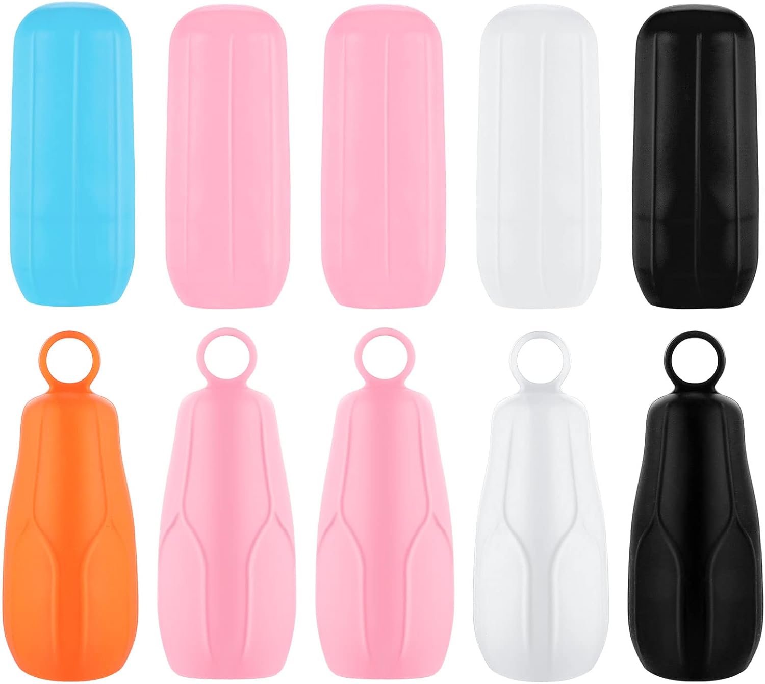 Paquete de 10 fundas elásticas para viajes a prueba de fugas, 2 estilos de fundas de silicona para artículos de tocador a prueba de fugas, accesorio