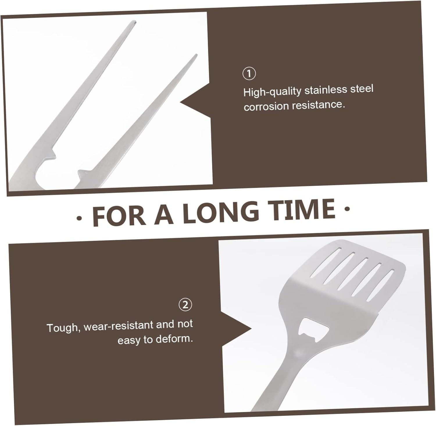 2 Uds. Espátula para freír, tenedor, pinzas de cocina, cuchara de panadería, pastelería, tenedor, rascador de metal, espátula para barbacoa,