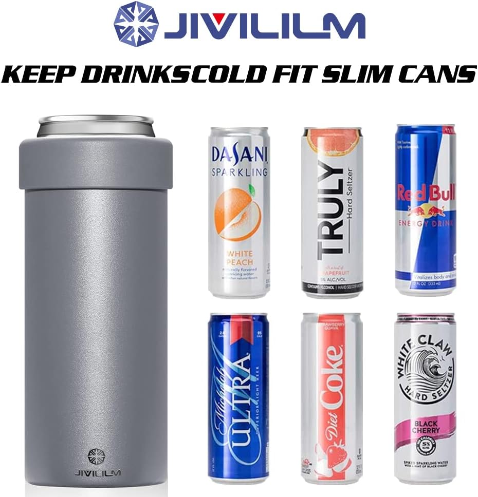 Hielera aislada de acero inoxidable para latas delgadas de 12 onzas, soporte para bebidas delgadas para seltzer duro, cerveza, refrescos y bebidas