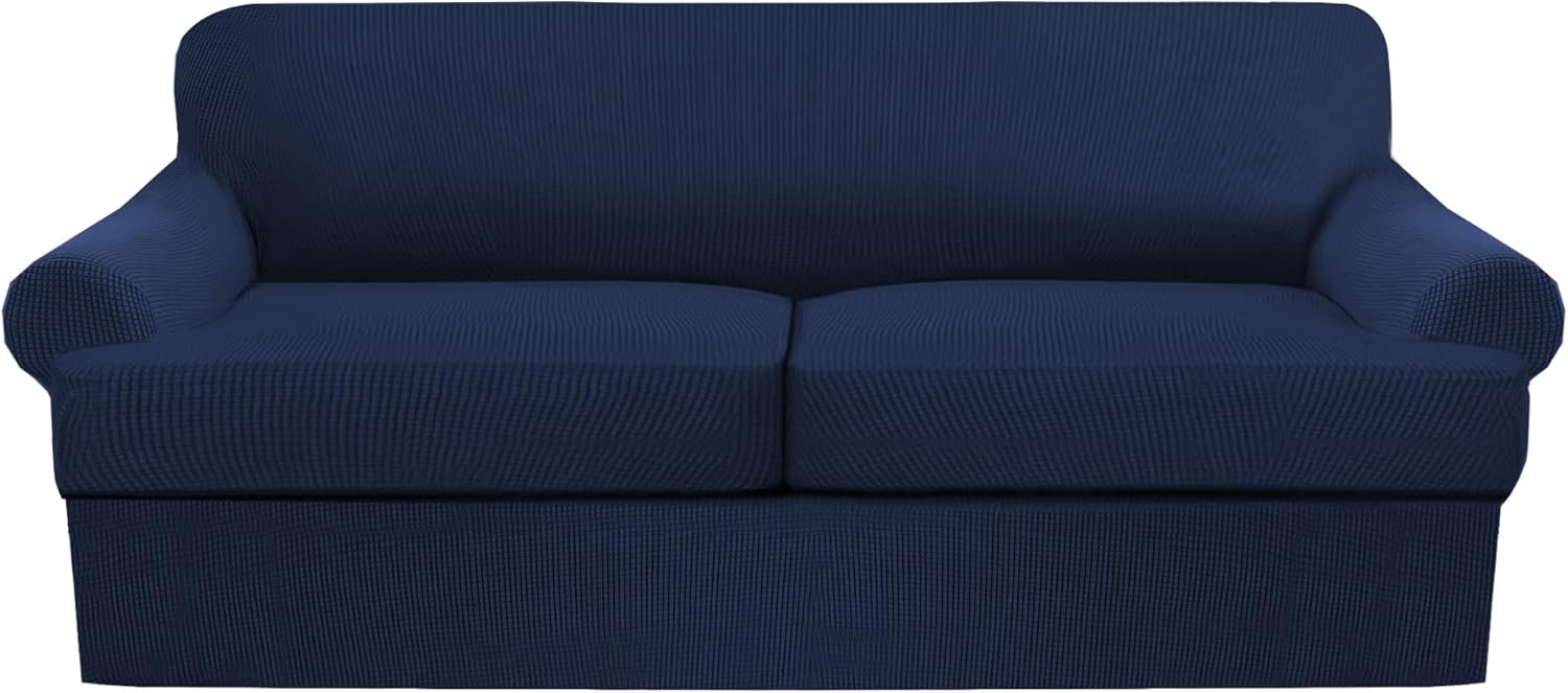 Fundas para sofá de 3 piezas con cojines en forma de T, funda gruesa para sofá, protector de muebles, fundas elásticas para sofá con cojines en