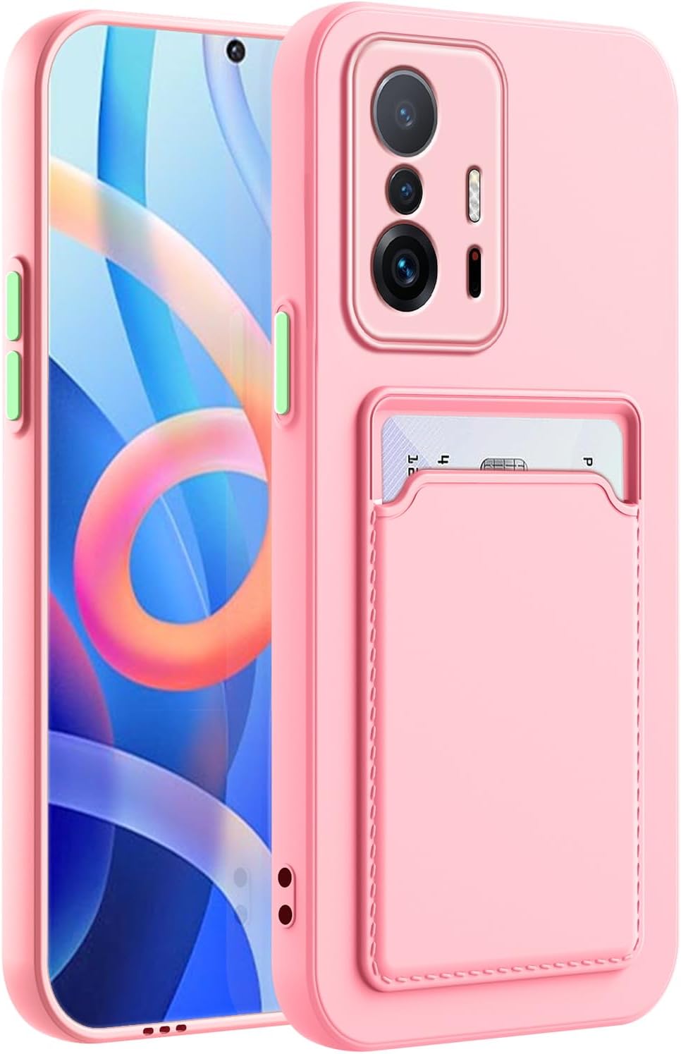 Funda para Xiaomi Mi 11T, Xiaomi 11T Pro con ranura minimalista para tarjeta de crédito TPU suave TPU silicona resistente a los arañazos delgada